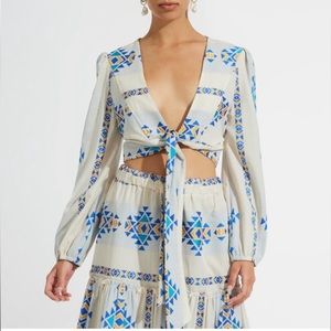 Anthropologie KASIA Lydia Top small New Tags $160 Greek Navajo Southwest Motif